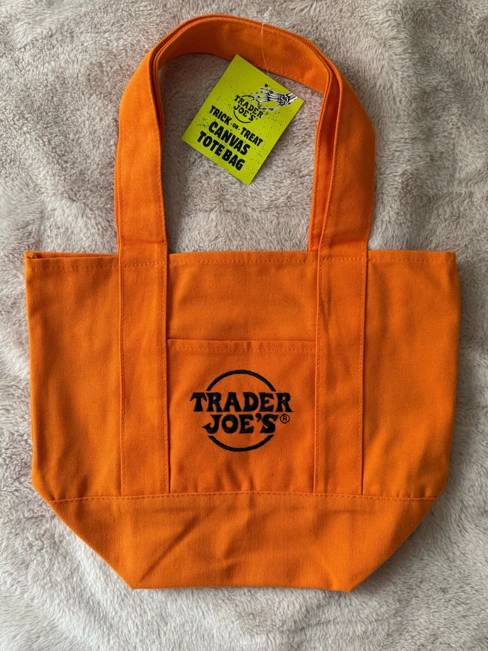 NWT Trader Joe’s Trick-or-Treat Mini Canvas Tote 🎃 {Orange}